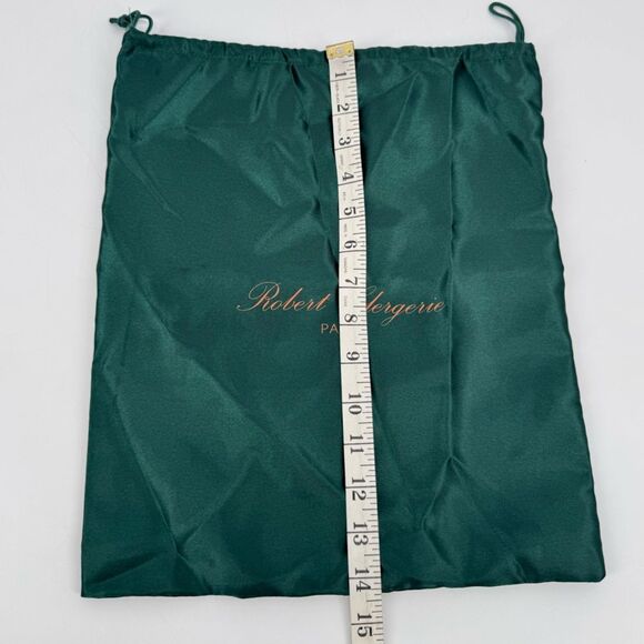 Robert Clergerie Paris Green Satin Drawstring Dust Bag 12x14 - Picture 5 of 5
